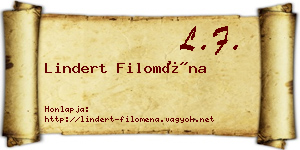 Lindert Filoména névjegykártya